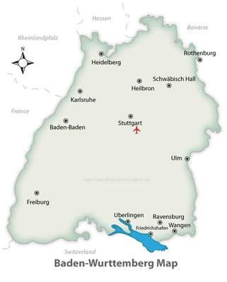 Baden-Wuttenberg Map Federal States of Germany