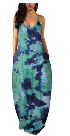 TREE Women's Summer Halter Dress 2021 - Printed Loose, Shopping Wear