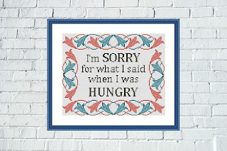 Hungry funny cross stitch pattern - Tango Stitch