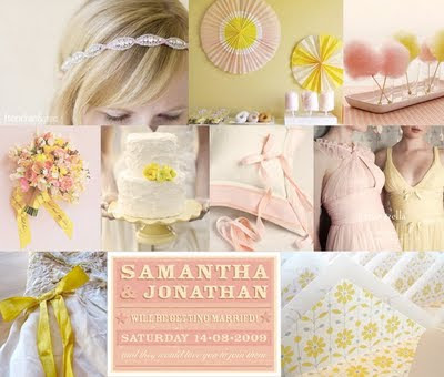 I love this pink and yellow cotton candy inspiration board from SnippetInk