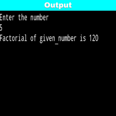 C program to print factorial of given number using function