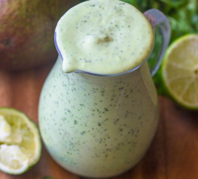 HEALTHY CREAMY AVOCADO CILANTRO LIME DRESSING