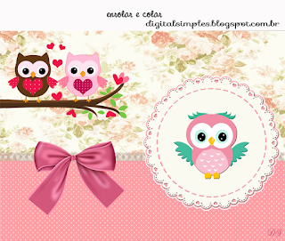 Owl Couple: Free Printable Candy Bar Labels.