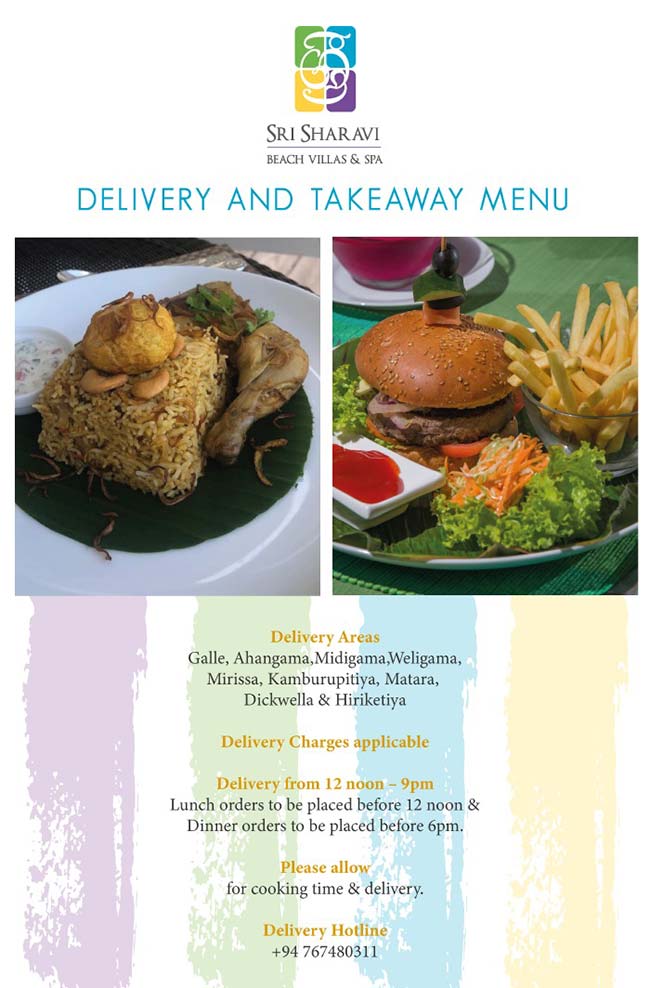 New! Sri Sharavi Beach Villas & Spa -Delivery & Takeaway Menu