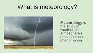 Meteorology definition and photo of lightning strike with ominous black low-lying clouds