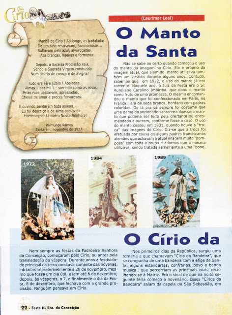 PROGRAMA DA FESTA DE NOSSA SENHORA DA CONCEIÇÃO - 1999