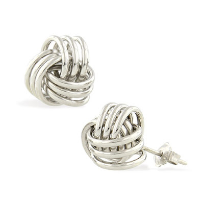 White Gold Knot Earrings