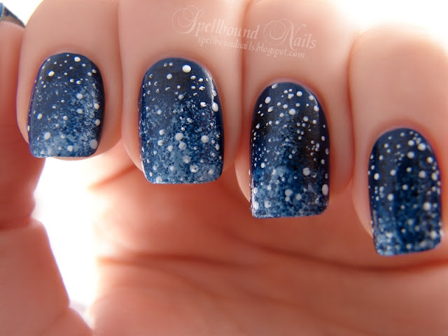 nails nailart nail art polish mani manicure Spellbound night sky sleep tight stars gradient China Glaze First Mate Secret Peri-Wink-Le Periwinkle blue white