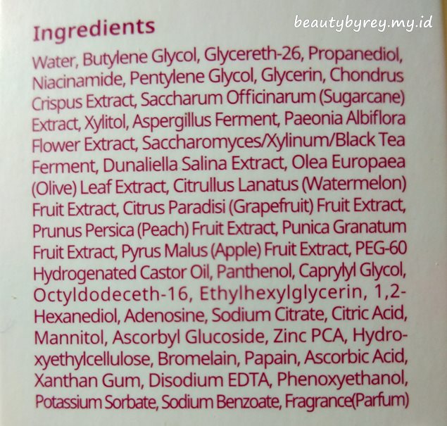 ingredients AHC Peony Bright Clearing Tonner