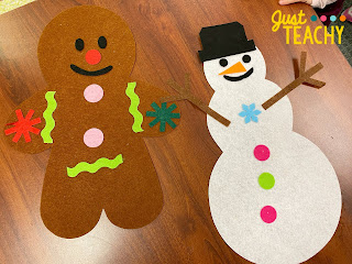 Party Games - Felt Gingerbread Man & Snowman