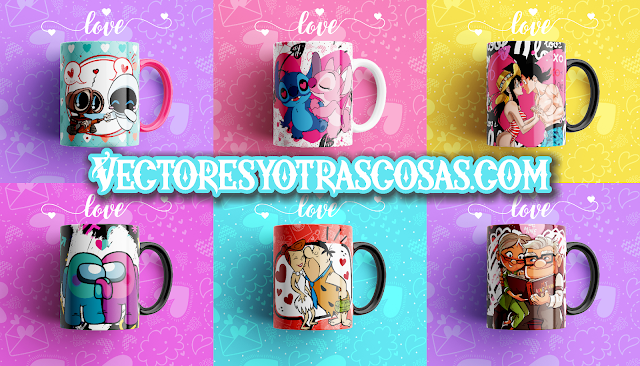 6 Plantillas para tazas del día del amor