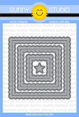 Sunny Studio Stamps: Introducing Fancy Frames Stitched Square Die Set