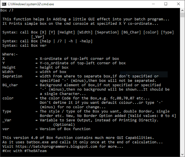 Create Box with Advance styles on CMD | Box Function 4.0 | By Kvc