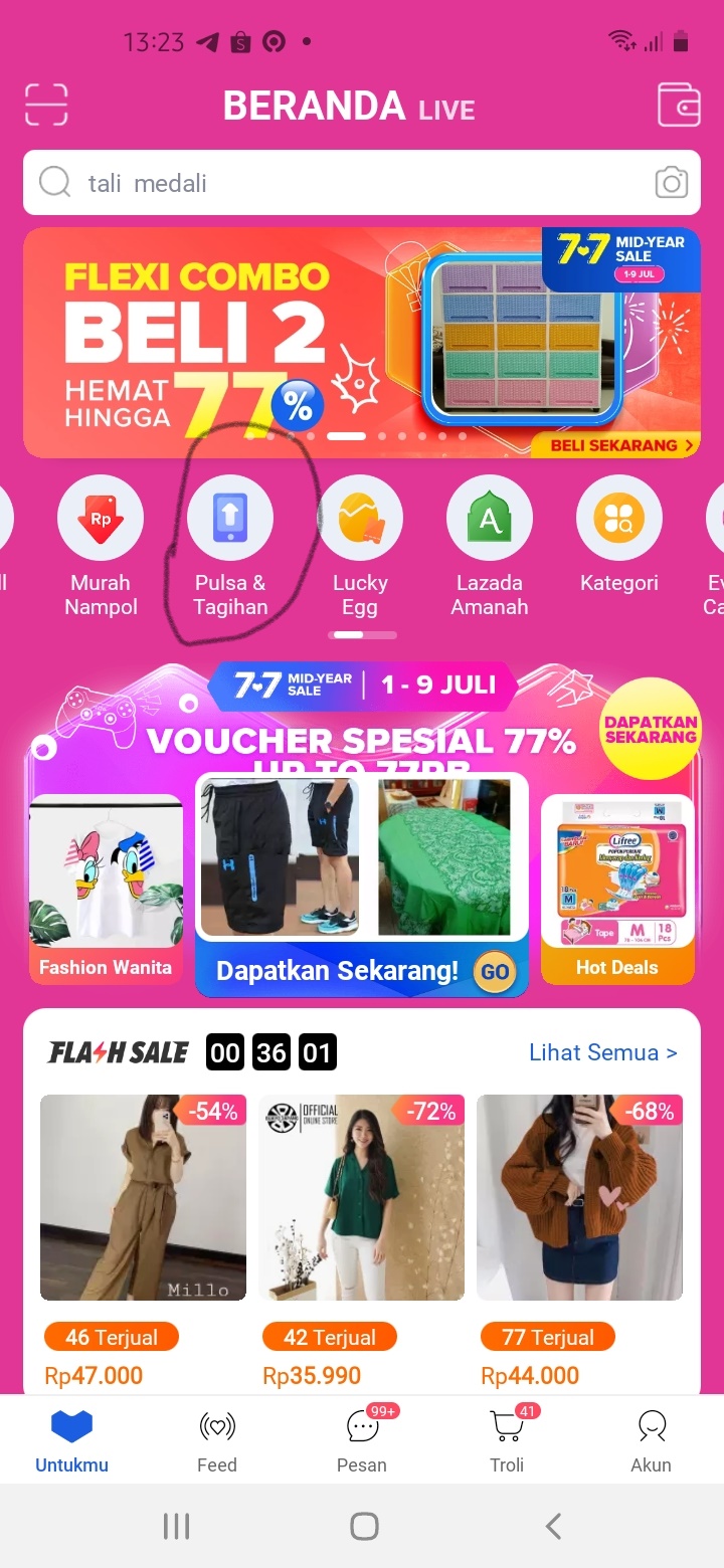 Halaman utama Lazada