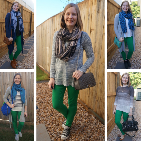 Away From Blue  Aussie Mum Style, Away From The Blue Jeans Rut: 30 Ways To  Wear: Green Skinny Jeans