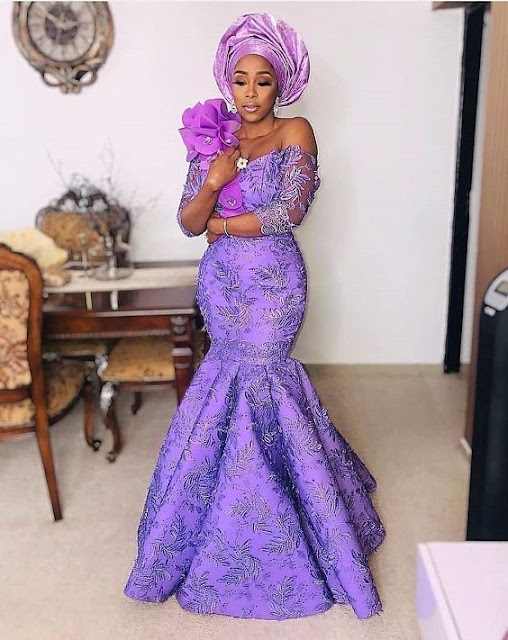 Aso Ebi Lace Gown Styles For Ladies: Lace Gown Styles.
