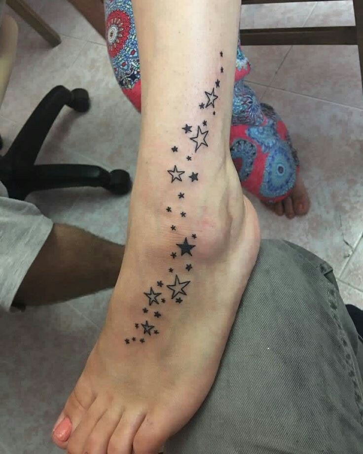 Foot Tattoo Star Designs for Girl