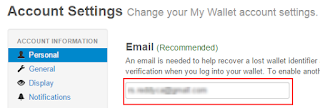 Fill email address to verify create bitcoin wallet