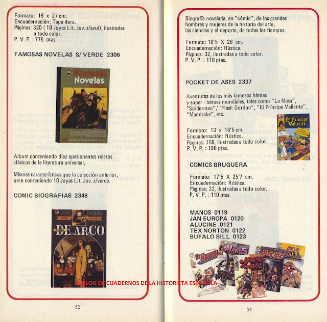 Catálogo Bruguera cómics 1985