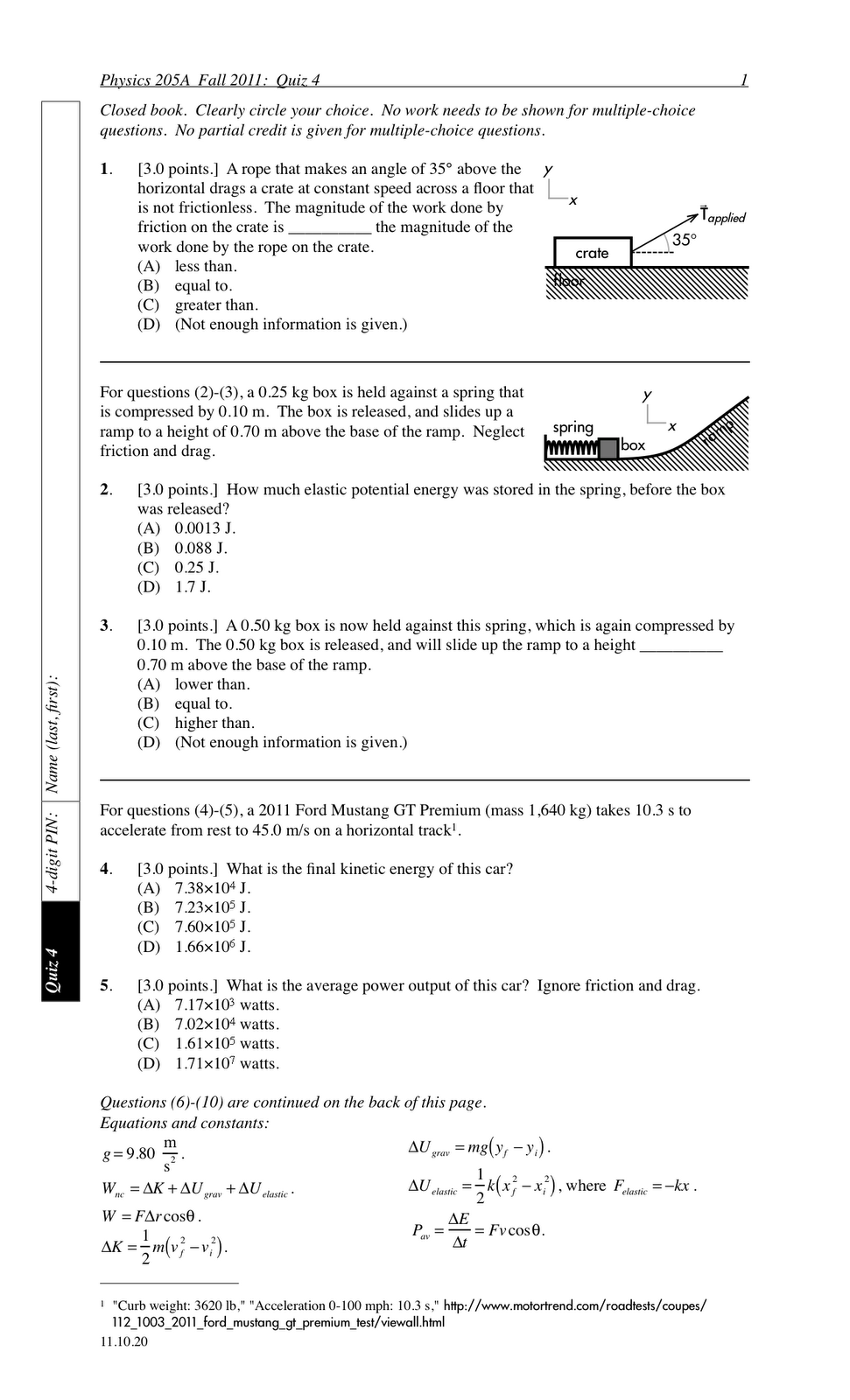 P-dog's blog: boring but important: Physics quiz archive 