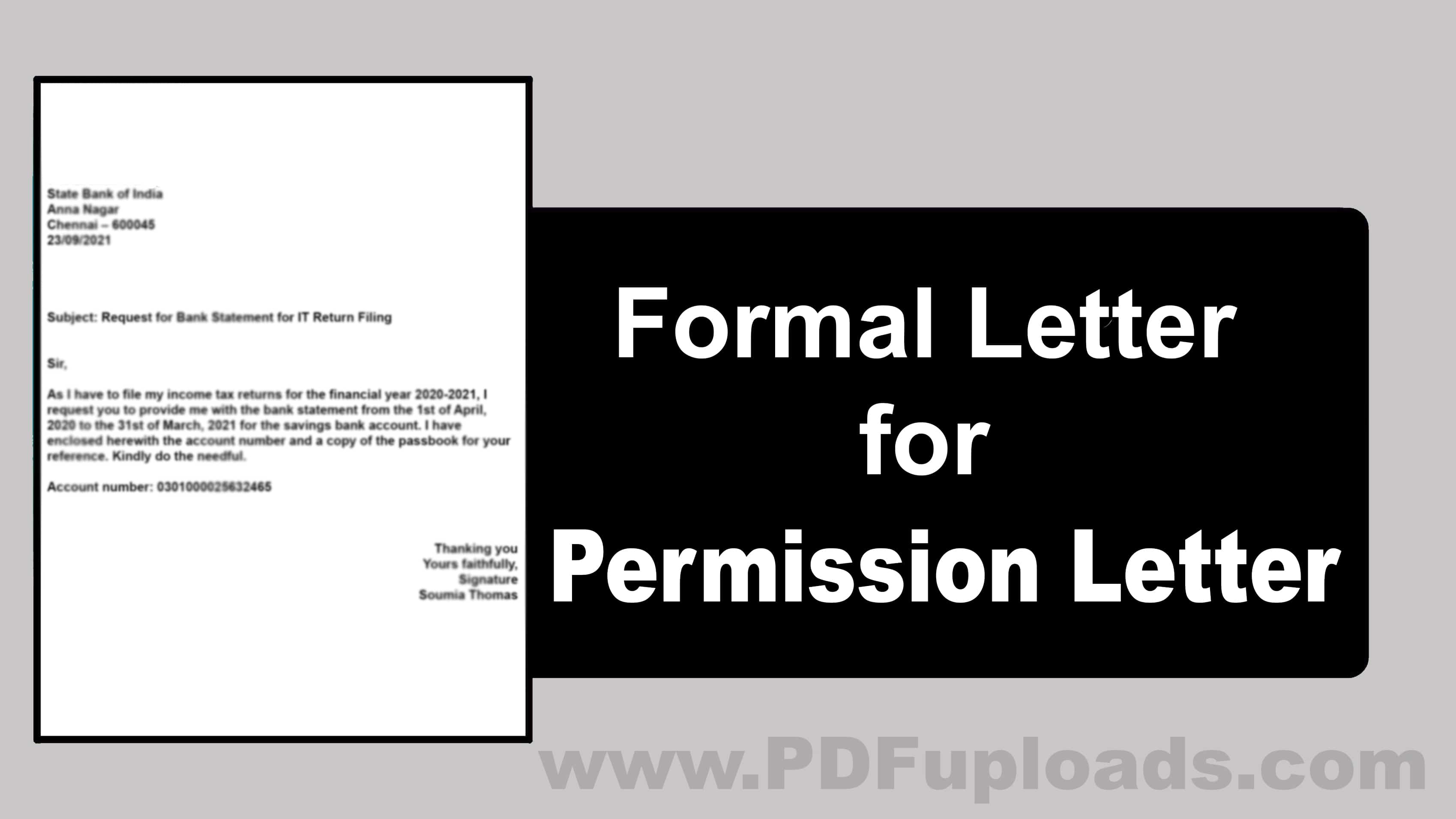 Permission Letter Format and Samples
