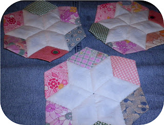 Vintage English Paper Piecing 3 assembled stars