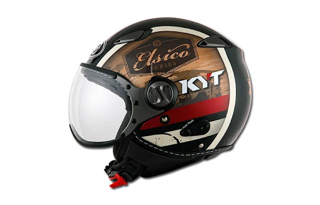 Helm KYT Elsico Seri 4 Black Cream