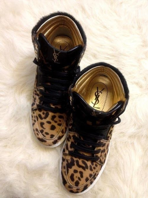 Cheetah skin golden shoes