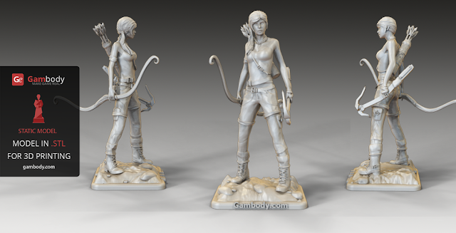 Lara Croft figure for 3D printing