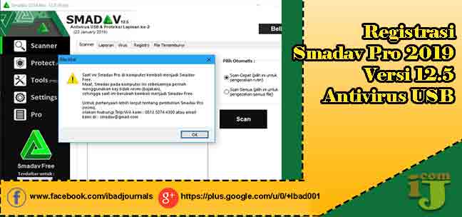  untuk sumbangan antivirus USB dan perlindungan lapisan ke Registrasi Smadav Pro 2019 Versi 12.5 Antivirus USB
