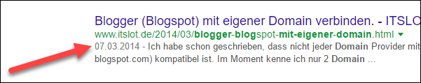 Blogger Post Datum in Google