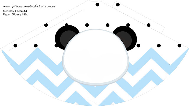 Panda in Light Blue Chevron and Black Polka Dots: Free Party Printables.