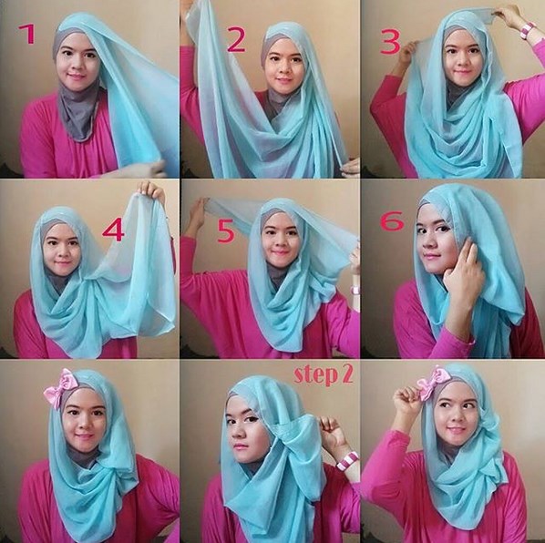 Cara Menggunakan Hijab Segi Empat Untuk Tampil Kekinian  Tutorial Hijab