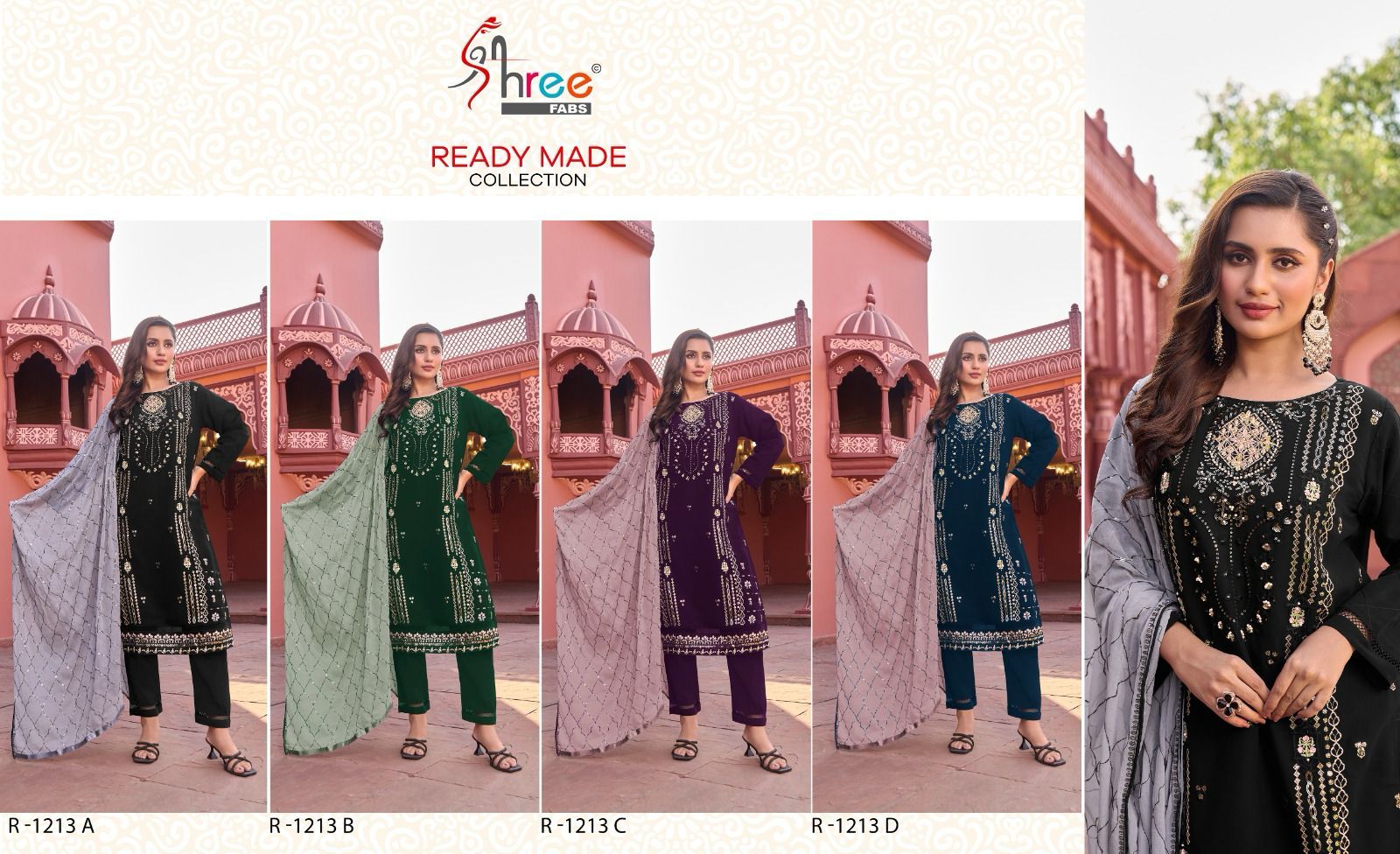 1213 Shree Fabs Fox Georgette Khatli Work Pakistani Readymade Suits