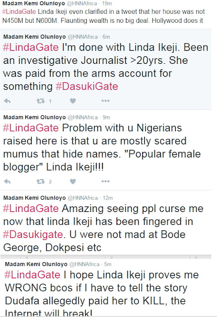 kemi olunloyo says Linda Ikeji was paid by pdp