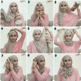 Cara Memakai Hijab Segi Empat Modern