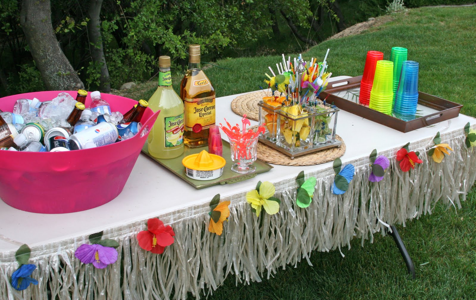 And what’s a luau without some fun drinks, and straws with umbrellas ...