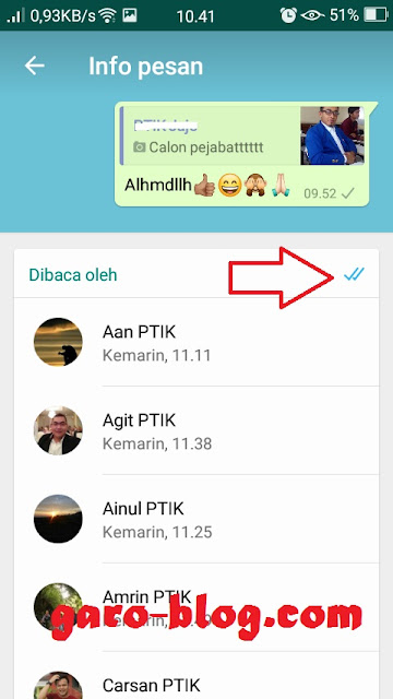 Cara Mengetahui Orang Yang Membaca Pesan Kita di Grup WhatsApp