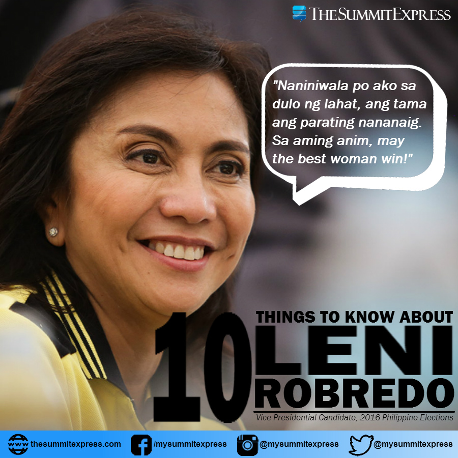 10 things to know about VP candidate Leni Robredo