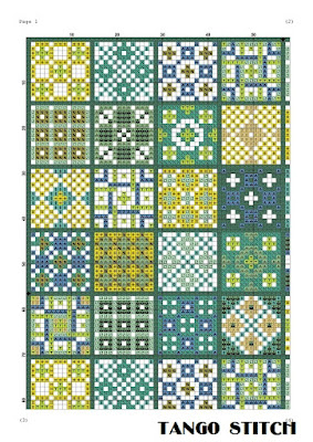 Granny squares ornament cross stitch pattern