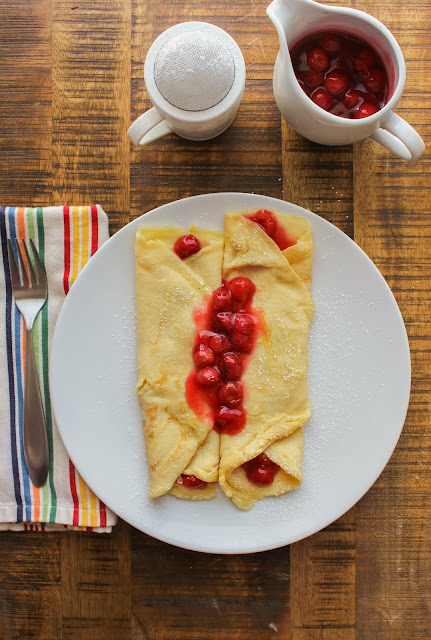 Cherry Filled Crepes | The Chef Next Door