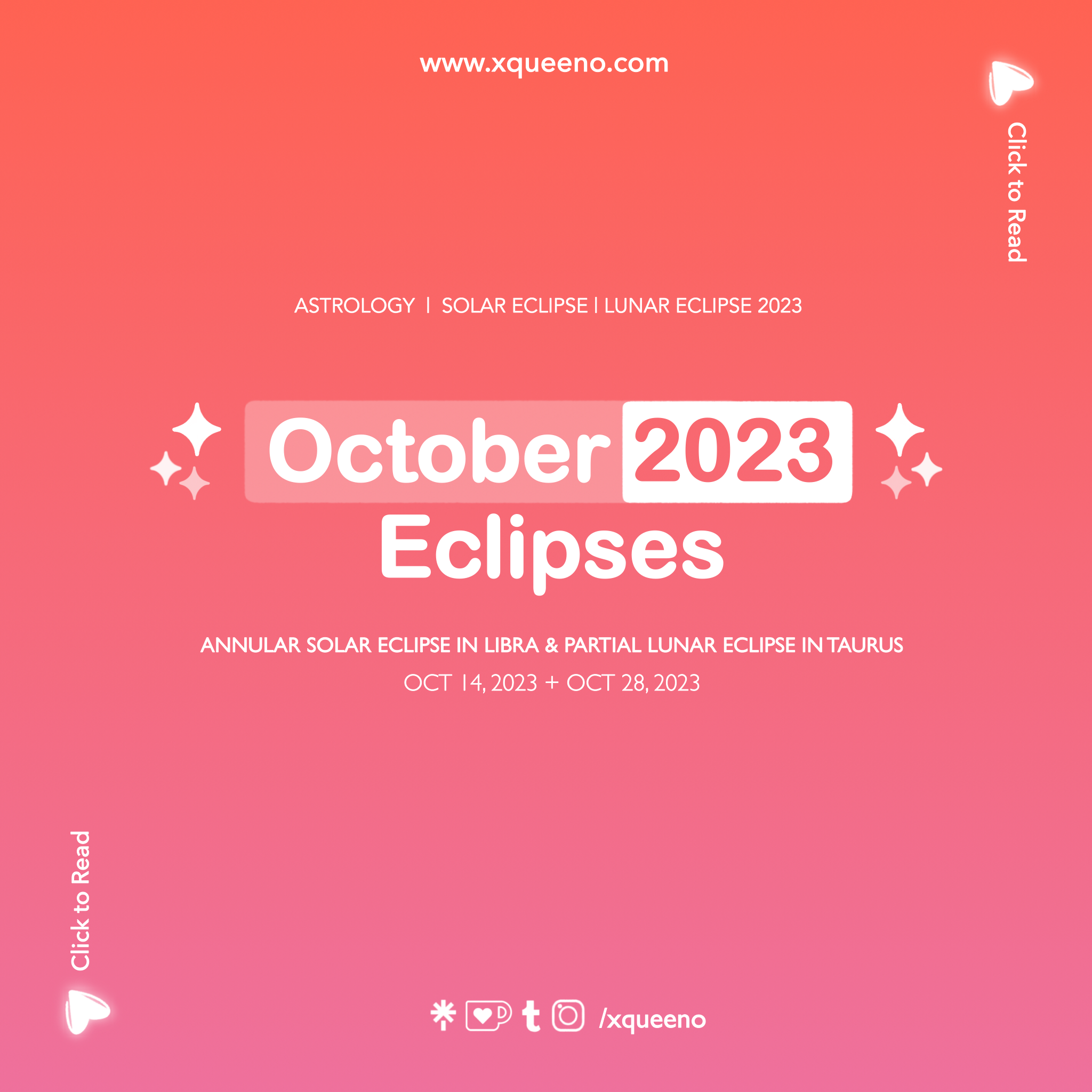 October 2023 Eclipses, Annular Solar Eclipse in Libra & Partial Lunar Eclipse in Taurus | Oct 14 & 28, 2023 🔥🌹✨