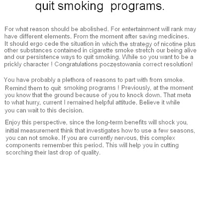 quit smoking programs