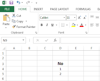 nomor urut otomatis di excel