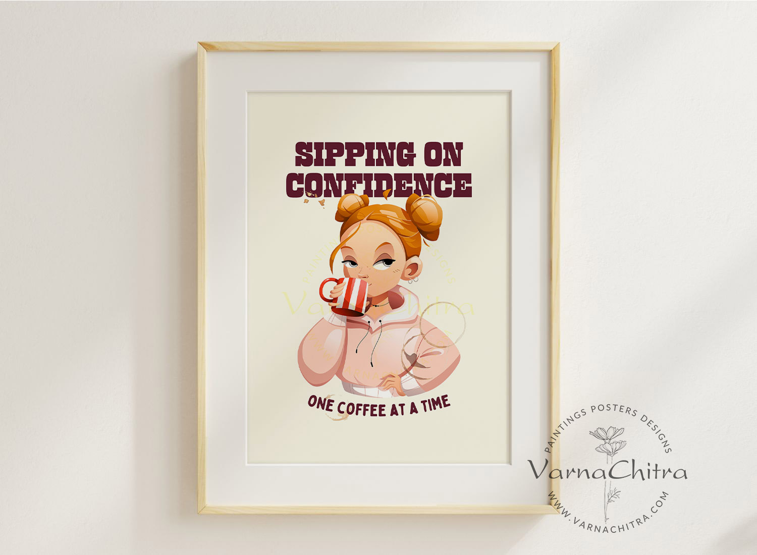 coffee and confidence motivational poster, recreational by Biju Varnachitra