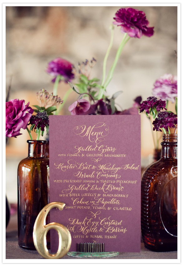 Vintage Plum Gold Wedding