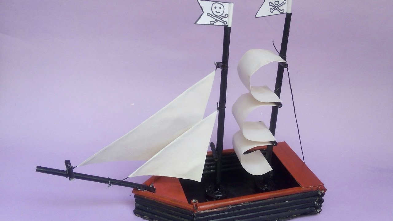 Cara Membuat Miniatur Kapal  Layar  dari  Koran  Bekas 