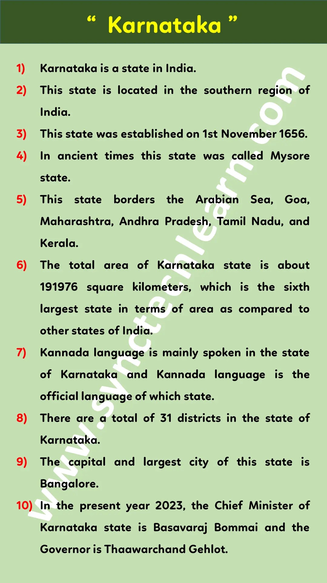10 lines on Karnataka in English