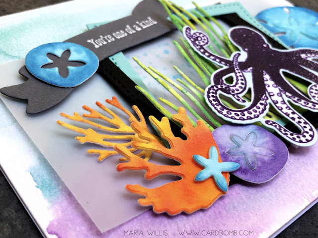 #cardbomb, #stampinup, #cards, #watercolor, #seaoftextures, #octopus, #stamps, #ink, #paper, #stamping, #art, #ocean, 