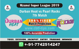 Who will win Today MSL 2019, 7th Match Paarl vs Durban 7th, Mzansi 2019 - MSL T20